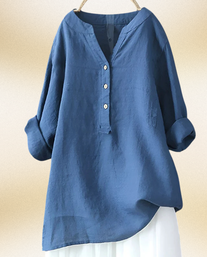 Grosvenor - Şık Hafif Yumuşak Dokulu Pamuklu Bluz