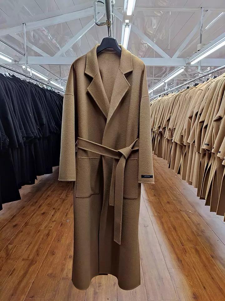 Leslie - Şık Uzun Fırçalanmış Yün Kaban