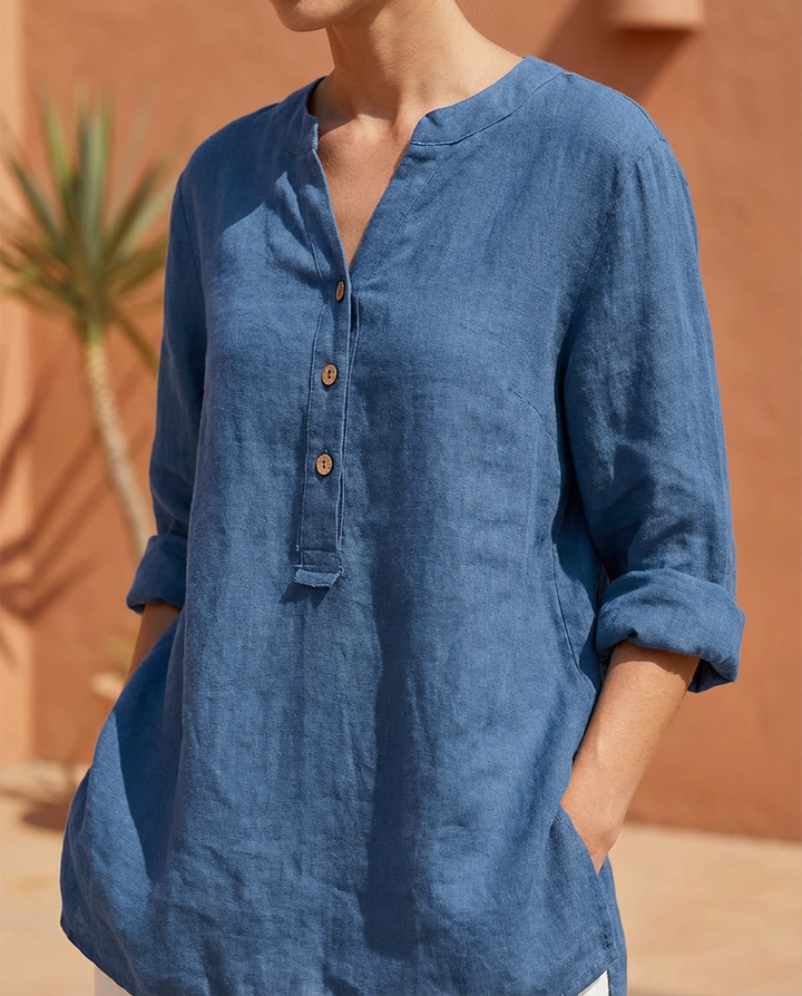 Grosvenor - Şık Hafif Yumuşak Dokulu Pamuklu Bluz